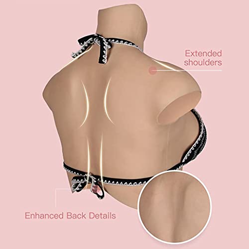 YIERSANSI Formas de Pecho de Silicona realistas - Pechos Falsos Coraza de Cuello Alto Sujetador reforzador para travestis Drag Queen Mastectomía Transgénero,#2,E Cup