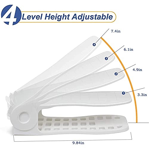 YIHATA Organizador Zapatos, 16 pieces Soportes para Zapatos Organizador Calzado Apilable Apilador de Zapatos Blanco