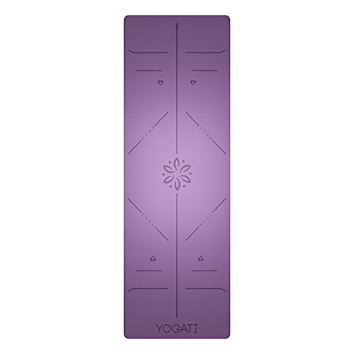 YOGATI – Esterilla Yoga con Correa. Esterilla Deporte Gruesa para Yoga, Pilates y Fitness. Colchoneta Yoga Antideslizante para Abdominales - Yoga Mat