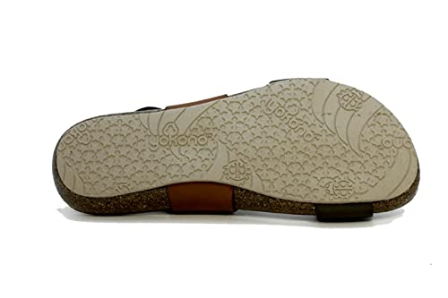 Yokono Ibiza 142 Sandalia mujer vaquetilla, velcro (oliva/nuez, numeric_37)