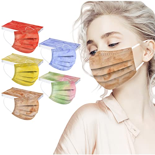 YpingLonk 10/20/50/100pc Unisex Adult Bufanda -Moda Universal Mariposa impresión Lindo elástico Earloop Cuello -21113-07 (una Talla, A-50pc)