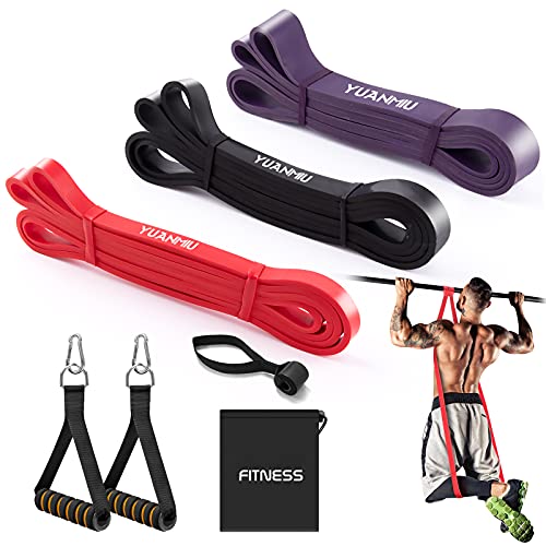 YUANMIU Banda de Resistencia, Pull Up Bands de látex Premium para Pilates, Entrenamiento, Fisioterapia, Estiramiento, Yoga, Gimnasio en casa para Hombres y Mujeres