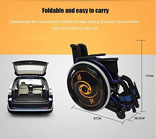 YUXINCAI Deportes Plegable Silla De Ruedas Silla De Ruedas Ultraligera Deportes De Ocio para Personas con Discapacidad,Rojo