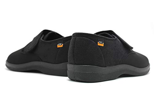 Zapatilla con Cierre Velcro y Pala Licra Elastica, Suela Ancha (Negro, Numeric_41)