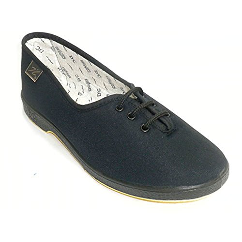 Zapatilla de Cordones para Persona Mayor Plana Doctor Cutillas en Negro Talla 38