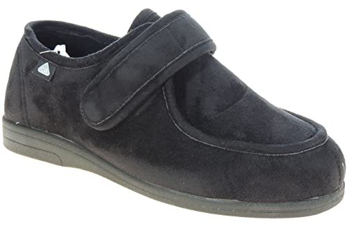 Zapatillas Ancho Especial - Marca Celia Ruiz - Wallaby - Antibacterianas Sanitized - Diabéticos - Posoperatorio - Ajuste Adaptable - Ancho Ajustable - Hombre Mujer Unisex Negro Talla 38