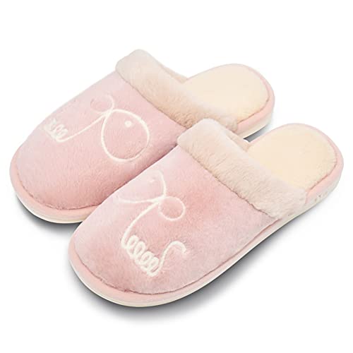 Zapatillas De Casa Para Mujer De Invierno, Zapatillas De Casa De Mujer Con La Memoria De Goma Zapatillas De Casa Antideslizantes Para Interior Y Exterior,Cómoda Y Suave