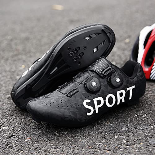 Zapatillas De Ciclismo De Carretera Negras Adultos Con Cerradura Zapatillas Ciclismo MTB Para Interiores Y Exteriores Hombres Mujeres Ciclismo Fitness Zapatillas Antideslizantes ,37 Mountain soles