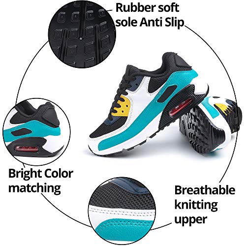 Zapatillas de Deportivas Mujer Zapatos Correr Hombre Running Casual Sneakers Cordones Colchón de Aire Ligero Respirable Calzado Verde 38