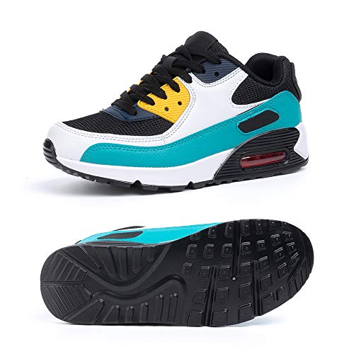 Zapatillas de Deportivas Mujer Zapatos Correr Hombre Running Casual Sneakers Cordones Colchón de Aire Ligero Respirable Calzado Verde 38