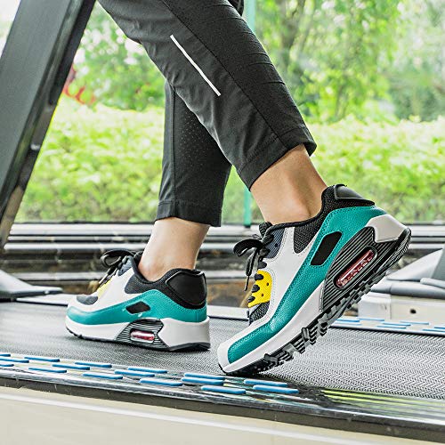 Zapatillas de Deportivas Mujer Zapatos Correr Hombre Running Casual Sneakers Cordones Colchón de Aire Ligero Respirable Calzado Verde 38