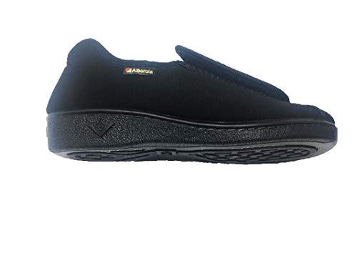 Zapatillas de Estar por Casa/Extra Ancha/Téxtil/Color Negro/Especial Pies con Vendaje/Ancho Especial/Hombre/Mujer/Talla 46