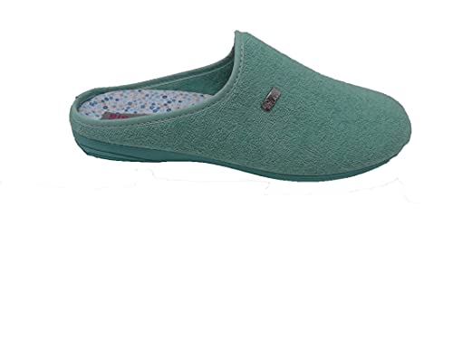 Zapatillas de estar por casa/Mujer/Biorelax/Apto plantilla ortopedica/Plantilla extraible/Empeine :Algodón Rizo/Aguamar/Talla 37
