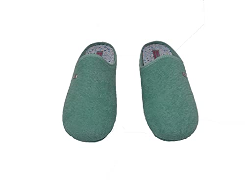 Zapatillas de estar por casa/Mujer/Biorelax/Apto plantilla ortopedica/Plantilla extraible/Empeine :Algodón Rizo/Aguamar/Talla 37