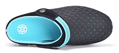 Zapatillas de Jardin Mujer Sandalias de Playa Hombre Zuecos de Sanitarios Zapatillas Ligeros Respirable Zapatos Verano,Negro Azul,EU 40