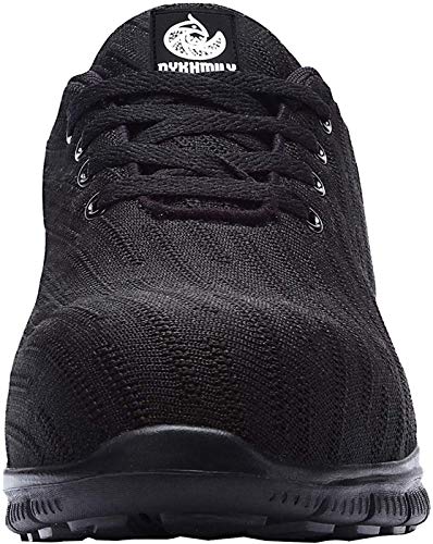 Zapatillas de Seguridad Hombre,Trabajo con Puntera de Acero Transpirable Reflectante Botas de Seguridad(Negro,40)