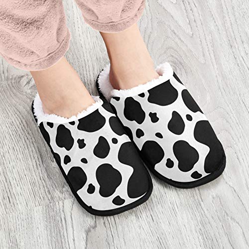 Zapatillas para hombre y mujer, forro de piel de vaca, cómodas, cálidas, de forro polar, para interiores y exteriores, para spa