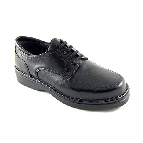 Zapato Farmacia Cordones Hombre Ancho Especial Ancho 16 pies Muy delicados Calzafarma en Negro Talla 42