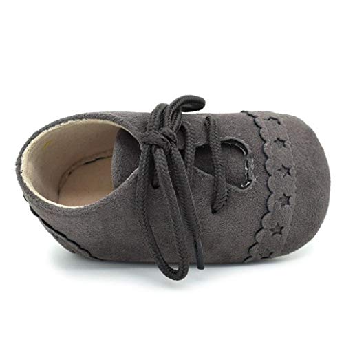 Zapatos Bebé Niña 2019 SHOBDW Zapatos Bebé Niño Verano Suela Suave Antideslizante Zapatillas Ata para Arriba Zapatos Bajos Linda Zapatos Bebé Recién Nacida Zapatos Bebe Primeros Pasos(Gris 2,6~12)