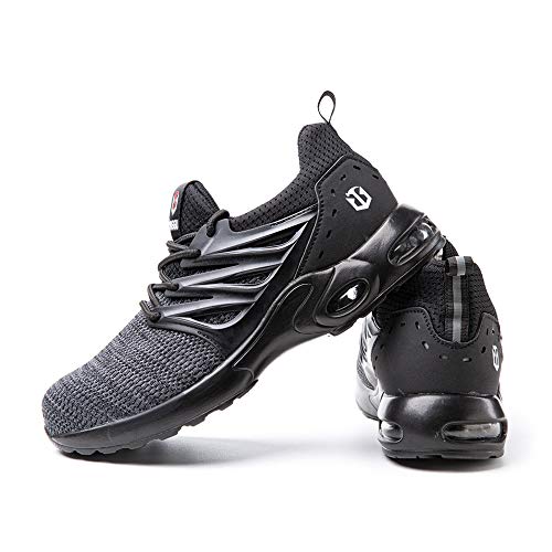 Zapatos de Seguridad para Hombre Zapatillas Deportivas de Mujer Puntera de Acero Calzado de Industrial Trabajo Construcción Botas Tácticas Trekking H Negro EU45