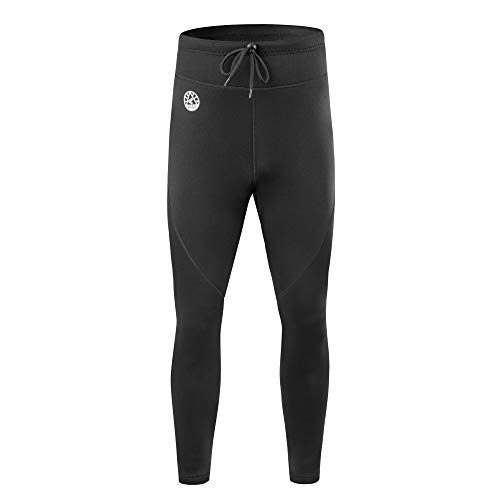 ZCCO Pantalones de Neopreno para Hombre, Pantalones Largos de Neopreno de 1,5 mm para Hacer Surf, Kayak, natación, Buceo, piragüismo (Negro, M)