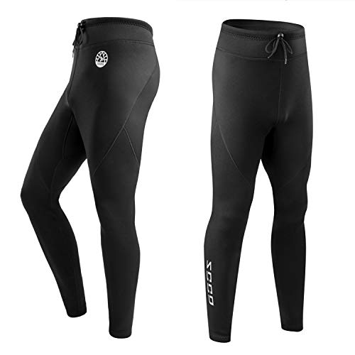 ZCCO Pantalones de Neopreno para Hombre, Pantalones Largos de Neopreno de 1,5 mm para Hacer Surf, Kayak, natación, Buceo, piragüismo (Negro, M)