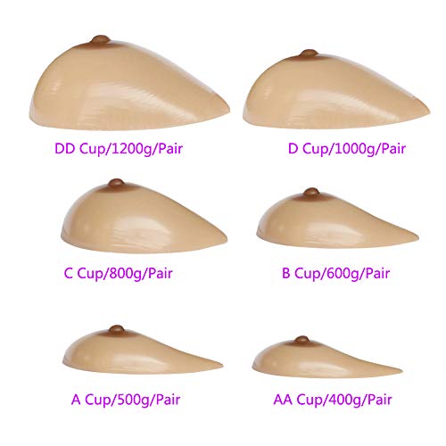 ZCOINS 1 par de mastectomía postoperatoria de silicona de pecho formas artificiales de silicona falso pecho para mujer