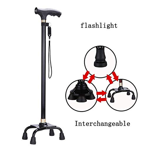 ZCXBHD Bastón con Luz LED Altura Ajustable En Altura I,J
