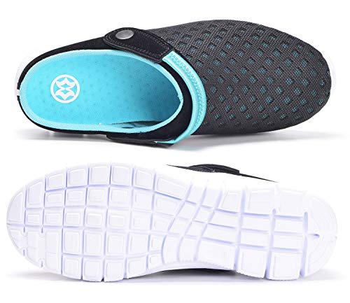 Zuecos Hombres Mujeres Unisex Zapatillas de Playa Sandalias Piscina Vernano Zapatos de Jardín Respirable Malla Casual Pantuflas - Azul, 45 EU