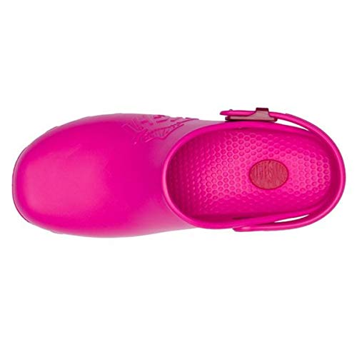 Zuecos profesionales sanitarios Calzuro, ligeros, con marcado CE, colores blanco, verde, lila, rosa, naranja, azul, negro Rosa Size: 37 EU
