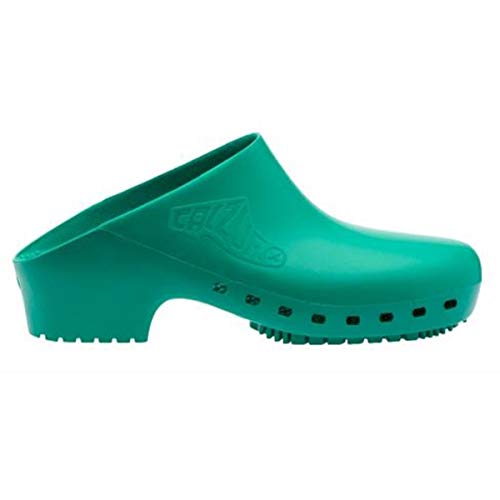 Zuecos sanitarios Calzuro Classic S sin agujeros profesionales CE – 38 – 39 – Verde
