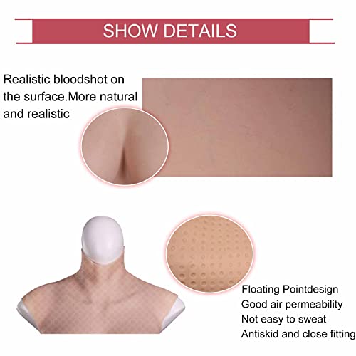 ZWSM Formas de Senos de Silicona realistas de séptima generación Copa E Coraza de travesti Pechos Falsos para mastectomía Cosplay,Marrón