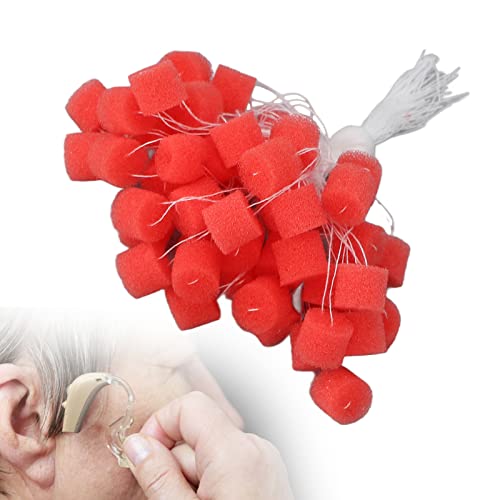 01 02 015 Barrera Auditiva de Esponja, Barrera Auditiva Flexible Resistente Al Desgaste Profesional para Viajes en Casa para Personas Mayores para Actividades Al Aire Libre(Código L Rojo)