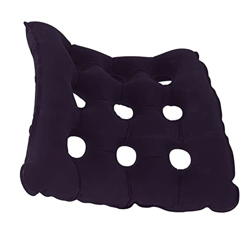 01 02 015 Cojín para Asiento de Aire, Cojín Inflable para Silla, Alivio de Presión en Forma de Cuadrado Grueso con Orificios para Silla(Cojín Cuadrado Azul)