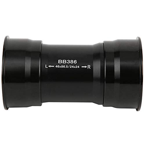 03 Eje de pedalier de Bicicleta de montaña, pedalier de 24 mm a presión, pedalier, aleación de Aluminio Negro a presión para BB386EVO PF30 68/73
