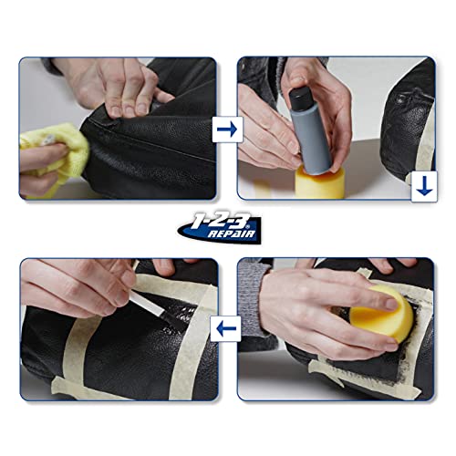 1-2-3 REPAIR Tinte para Cuero, Cuidado del Cuero, Tinte para Zapatos de Bolso, Cuidado del Cuero de sofá, Cuero Fresco, Tinte para Cuero de imitación, Blanco, 57 ml