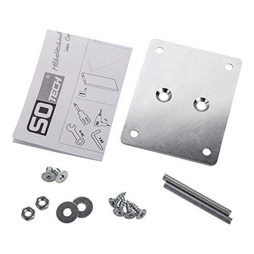 1 par (2 piezas) SO-TECH® Soporte para Mostrador Barra „COUNTER“ – Aluminio Macizo Acabado Acero Inox Finamente Pulido -