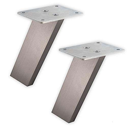 1 par (2 piezas) SO-TECH® Soporte para Mostrador Barra „COUNTER“ – Aluminio Macizo Acabado Acero Inox Finamente Pulido -