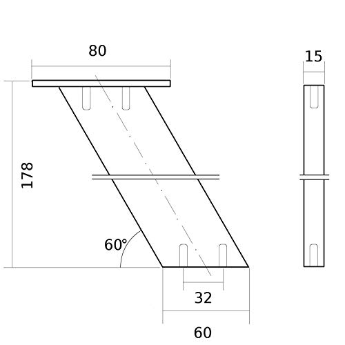 1 par (2 piezas) SO-TECH® Soporte para Mostrador Barra „COUNTER“ – Aluminio Macizo Acabado Acero Inox Finamente Pulido -