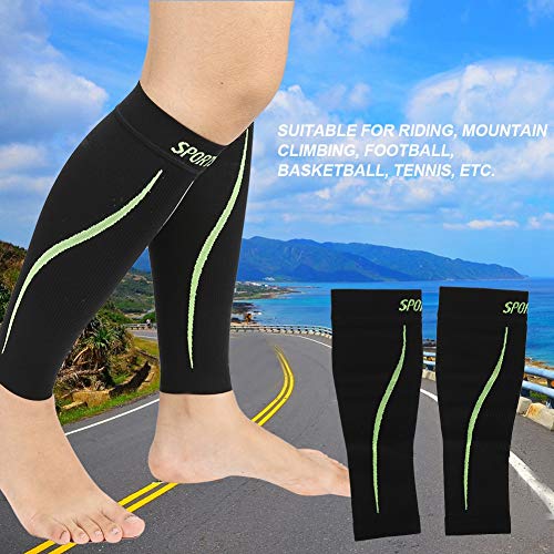 1 par de medias de compresión para piernas, pantorrilla, soporte para mangas, protector de piernas, para deportes, trabajo, vuelo, embarazo para calambres musculares desgarrados(Negro)