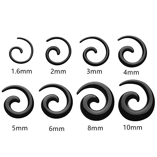 1 par Nueva Carne Túnel Piercing Camilla Gótica Extensor Cuerpo Joyería Espiral Taper Acrílico Pendientes, 3 mm, Metal, Sin gemas.,