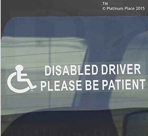 1 x discapacitados conductor por favor se patient-window sticker-43 mm X 200 mm-for coche, Van, Camión, vehículo. Discapacidad, movilidad vinilo autoadhesivo señal minusválidos Logo