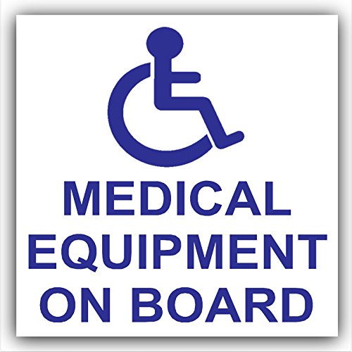 1 x equipo médico sobre board-car, autobús, taxi, taxi Minicab sticker-disabled señal de seguridad, rueda, silla, acceso, primeros auxilios,, aviso, discapacidad, salud, seguridad, precaución