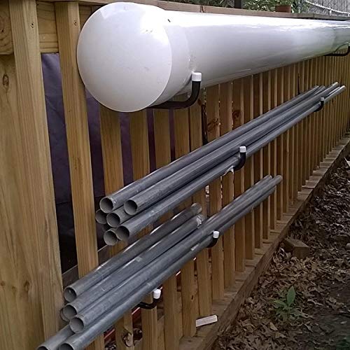 10 ganchos de escalera de almacenamiento de garaje resistentes, 17 cm pipabiba montaje en pared de acero para bicicletas (19 cm x 17 cm)
