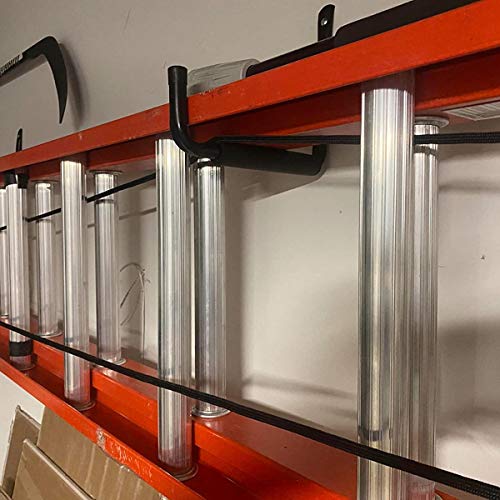 10 ganchos de escalera de almacenamiento de garaje resistentes, 17 cm pipabiba montaje en pared de acero para bicicletas (19 cm x 17 cm)