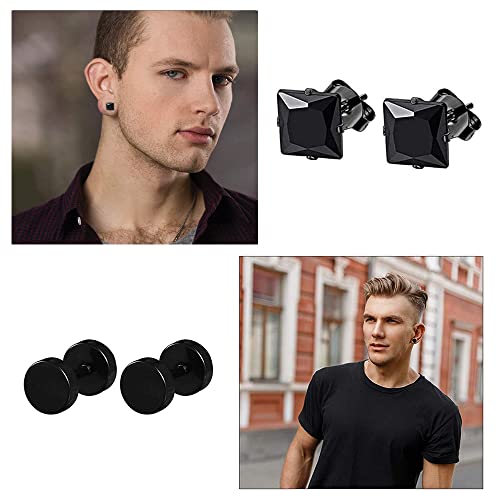 10 Pares Pendientes para Hombre, Pendientes Acero Inoxidable, Pendiente de Botón Punk, Pendientes de Stud de Bola, Pendientes de Piercing, para Hombres y Niños, Mujer Niña