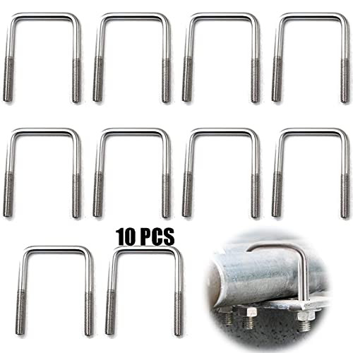10 Piezas Pernos En U Pernos Cuadrados En u Tornillo En U Cuadrados De Acero Perno En U Cuadrado De Acero Inoxidable Pernos Forma U Rosca Pernos En Forma De U Tuercas M6 Para Fijación De Tuberías