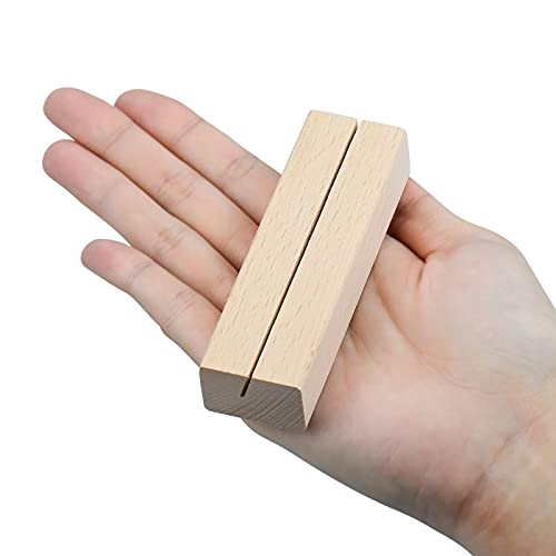 10 Piezas Soportes Madera Tarjetas, Base Postal Madera Creativa para Mensajes de Escritorio Configuración de Bodas Fotos Tarjetas de visita