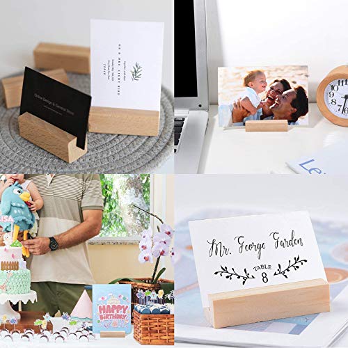 10 Piezas Soportes Madera Tarjetas, Base Postal Madera Creativa para Mensajes de Escritorio Configuración de Bodas Fotos Tarjetas de visita