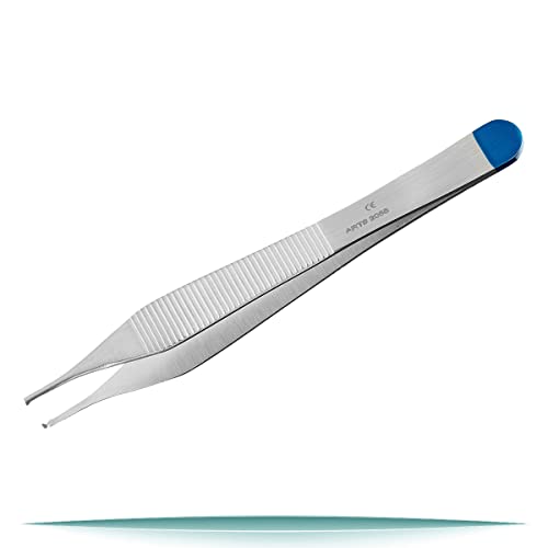 10 unidades – Pinzas profesionales Adson, quirúrgicas, punta fina, 1:2, 12 cm, instrumentos reutilizables empaquetados individualmente en calidad clínica